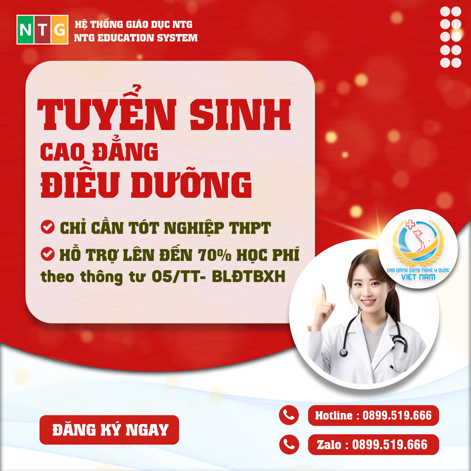 TUYỂN SINH NGÀNH ĐIỀU DƯỠNG - LỰA CHỌN TUYỆT VỜI ĐỂ BẠN KHỞI ĐẦU SỰ NGHIỆP