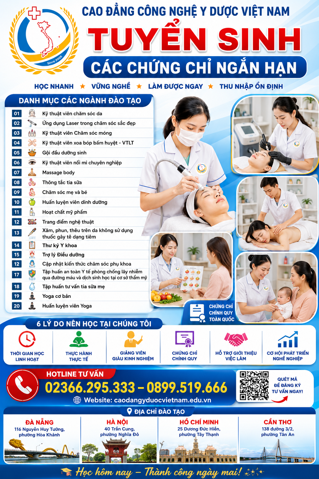 📢 TUYỂN SINH CÁC CHỨNG CHỈ NGẮN HẠN KHỐI NGÀNH CHĂM SÓC SẮC ĐẸP NĂM 2026 ✨