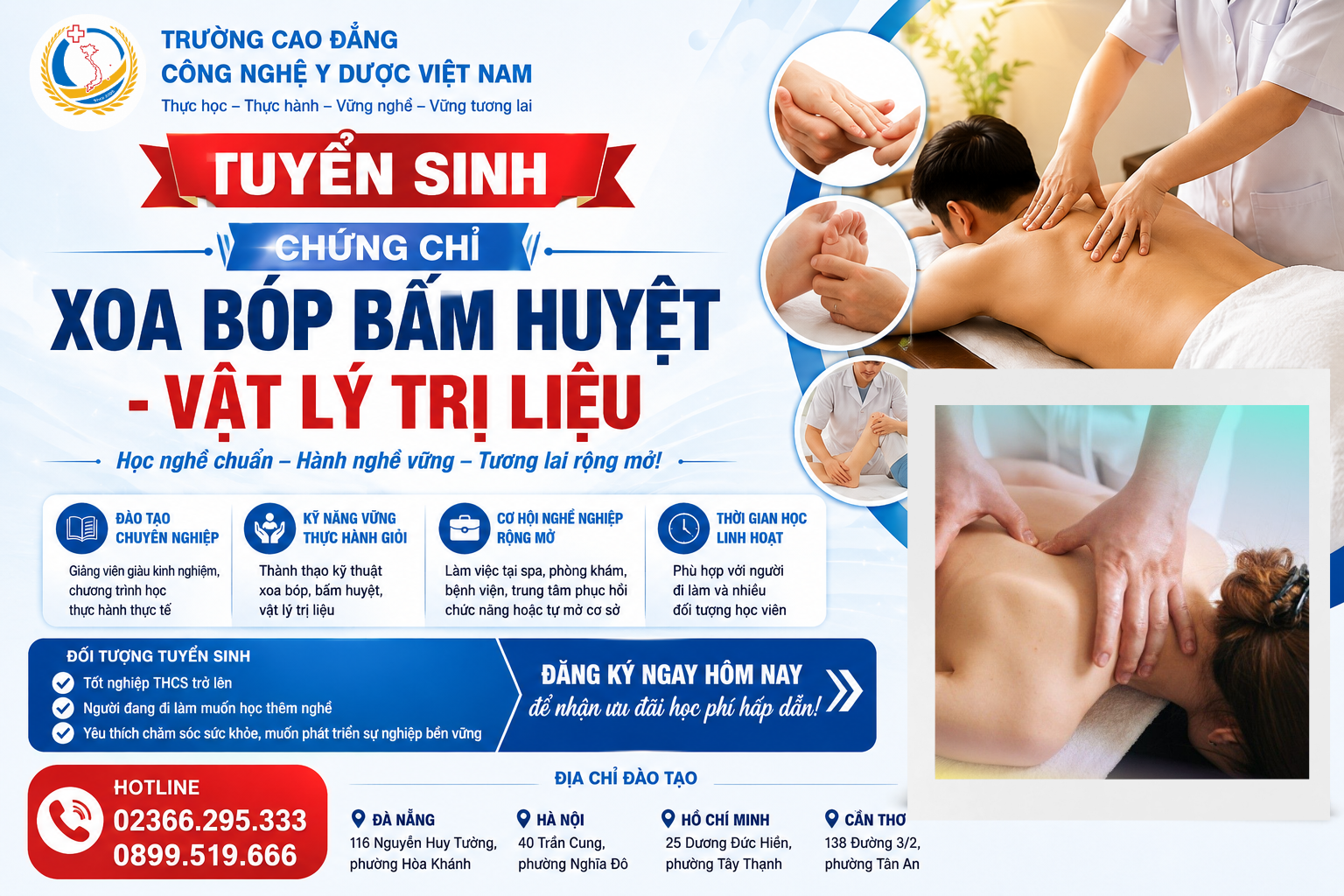 🌿 TUYỂN SINH NGÀNH XOA BÓP BẤM HUYỆT – VẬT LÝ TRỊ LIỆU 2026 🌿